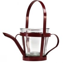 Floristik24.de Glaswindlicht, Teelichthalter, Rosa/Silbern Ø15cm H15cm-00017 Kerzenglas Tischdeko