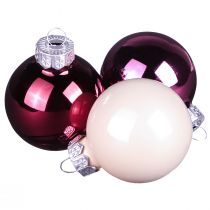 Artikel Christbaumkugeln Glas Baumkugeln Berry Mix Ø5cm 24 St Berry Rosa Beige creme glänzend