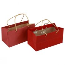 Artikel Geschenktüten Rot Papiertüten mit Henkel 24×12×12cm 6St