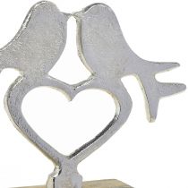 Artikel Herzdeko zum Stellen mit Vogel Deko Hochzeit 16,5×19,5cm