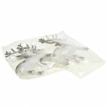 Artikel Deko-Rentier Weiß mit Glitzer – Winterliche Weihnachtsdeko 20cm 3St