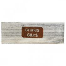 Artikel Pflanzgefäß “Grünes Glück”, Gartendeko, Holzdeko zum Bepflanzen Weiß gewaschen, Edelrost L35cm H12cm