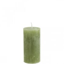 Artikel Durchgefärbte Kerzen Olivgrün Stumpenkerzen 50×100mm 4St