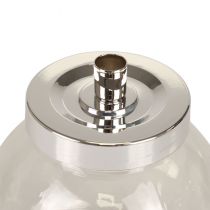 Artikel Kerzenständer Glas Metall Kerzenhalter Silber Ø10,5cm 4 St