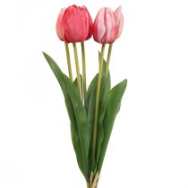Artikel Kunstblumen Tulpe Rot, Frühlingsblume 48cm 5er-Bund