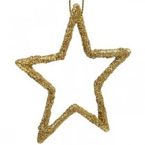 Artikel Weihnachtsdeko Stern Anhänger Golden Glitter 7,5cm 40St