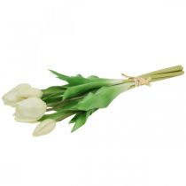 Artikel Künstliche Tulpen Weiß Creme Real Touch 38cm 7 St