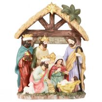 Artikel Weihnachtskrippe mit Figuren Krippe Weihnachten 15,5×7×20cm