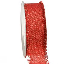 Artikel Dekoband Rot Gold Fransen Schmuckband B40mm L15m