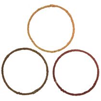 Artikel Dekoring farbig Ring Jute Loop Gelb Ocker Braun Ø20cm 9St