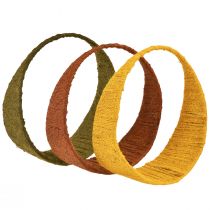 Artikel Dekoring Jute Ring breit Loop Gelb Ocker Braun Ø30cm 3St