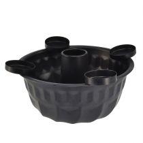 Dekoschale aus Metall in Schwarz – Gugelhupf Design, 26 cm – Stilvoller Teelichthalter für gemütliches Ambiente