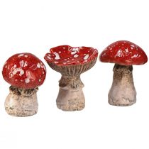 Charmante Fliegenpilz-Dekorationen aus Keramik im 3er-Set – Rot mit weißen Punkten, 8.6 cm – Ideale Gartendeko