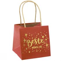 Artikel Geschenktüte mit Henkeln Geschenktasche Rot Gold 12×12cm 8 St