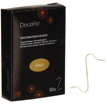 Goldene Dekorationshaken Kugelaufhänger  – Elegante Aufhänger für Weihnachtskugeln und Festdekorationen – 50 St