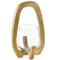 Artikel Laterne Holz Glas Windlicht Wohnzimmerdeko Ø12cm H20cm