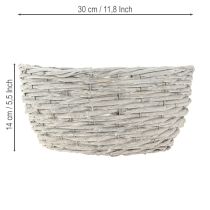 Artikel Pflanzkorb Weidenkorb Set Weißgrau Shabby Chic Dekoration 3er