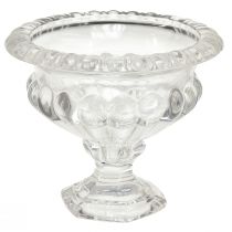 Artikel Klassische Glas-Schale mit Fuß im Vintage-Design – Klar, Ø13cm x 11 cm – Vielseitige Nutzung für Pokal Deko