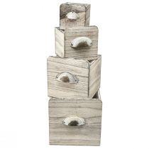 Schubladenboxen aus Holz mit Griff – Stilvolle und funktionale Aufbewahrungslösung – Set aus 4St