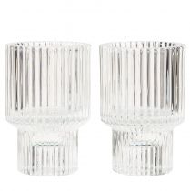 Artikel Stabkerzenhalter Glas Teelichthalter Ø5cm H8cm 4 St