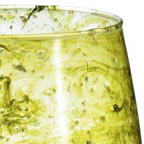 Artikel Windlicht Glas Deko Vintage Gelbgrün Ø12cm H12,5cm