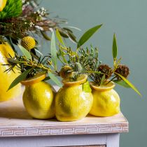Artikel Zitronen Deko Vase Keramik 3 Öffnungen 21,5x11x8cm