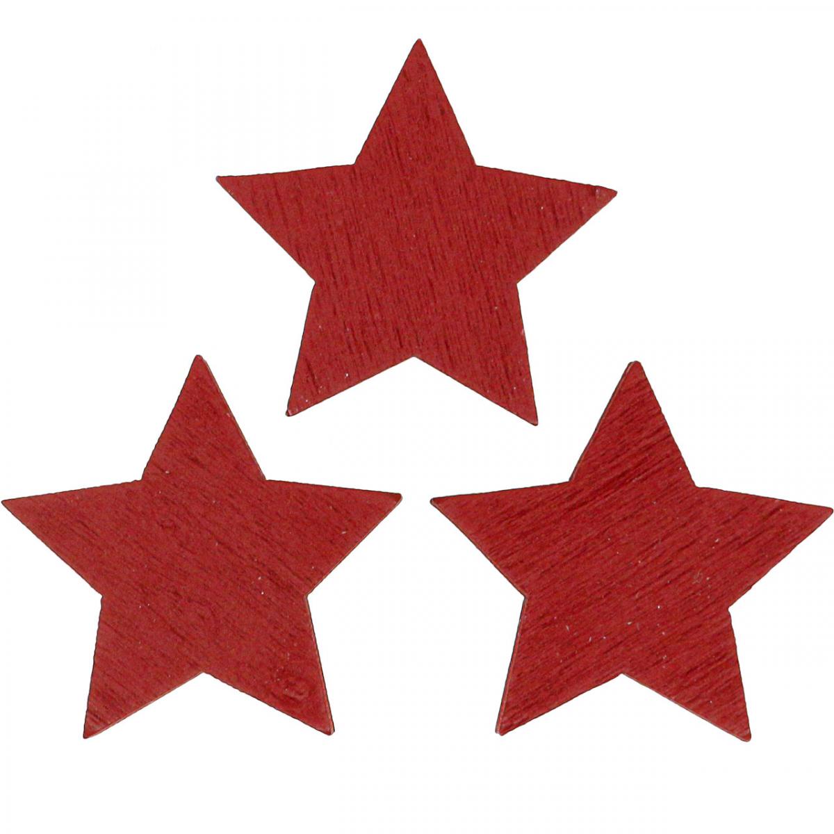 Floristik24.de Holzsterne Rot Streudeko 3cm Weihnachten 72St-06594 Sterne