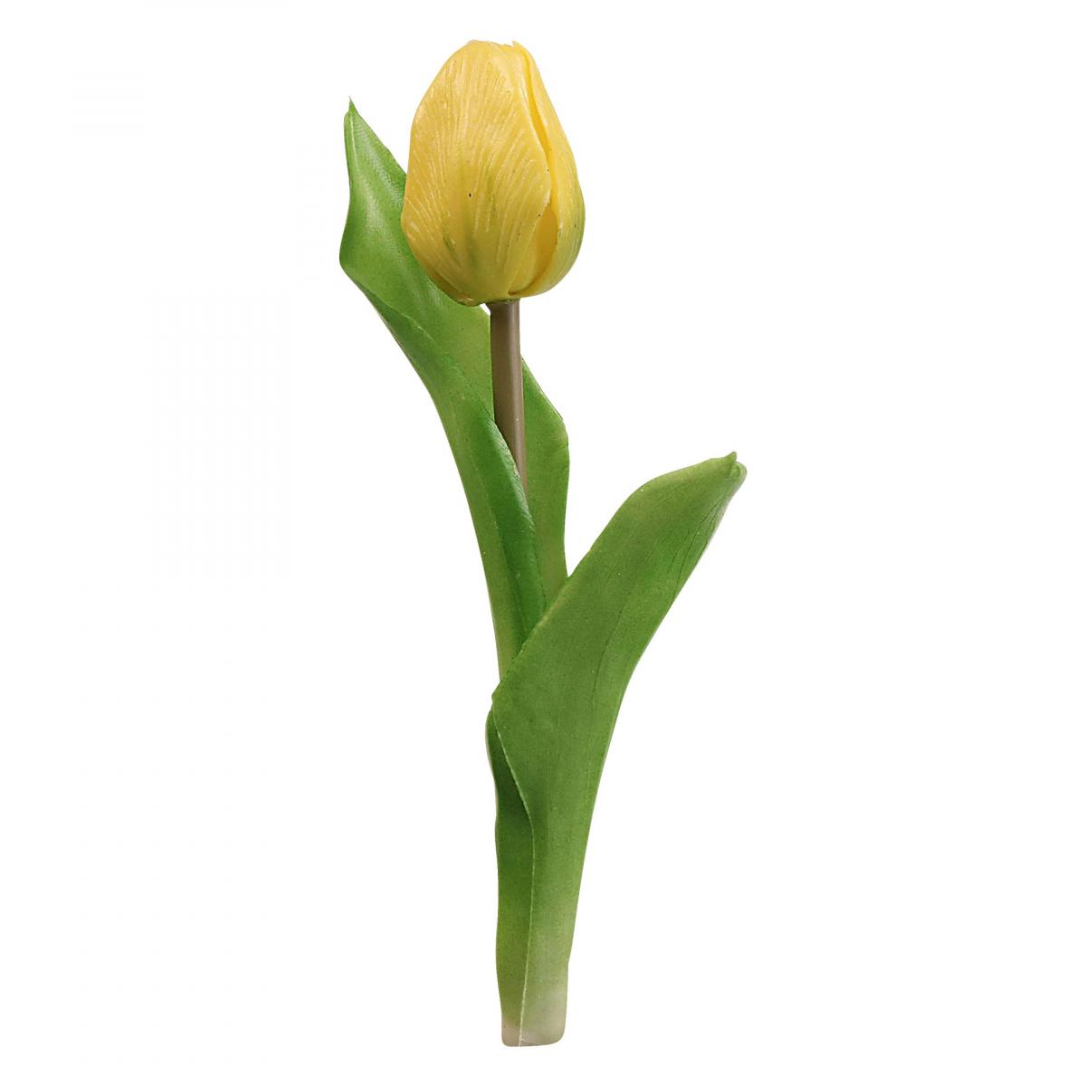 Floristik24.de Touch H21cm-07719 Real Tulpe Frühlingsblume Gelb Kunstblume