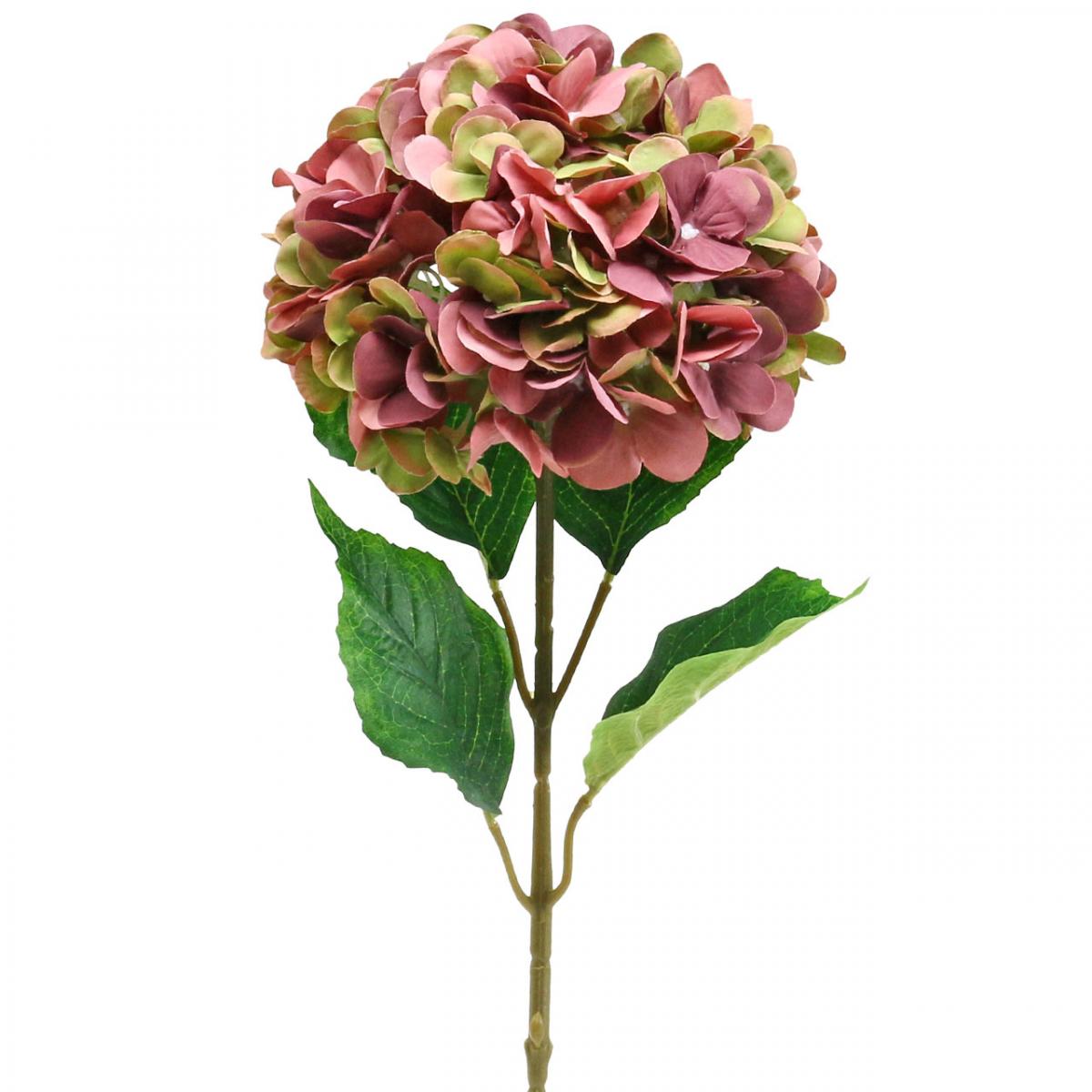 Floristik24.de Hortensie künstlich Rosa, groß Kunstblume Bordeaux 80cm-69802