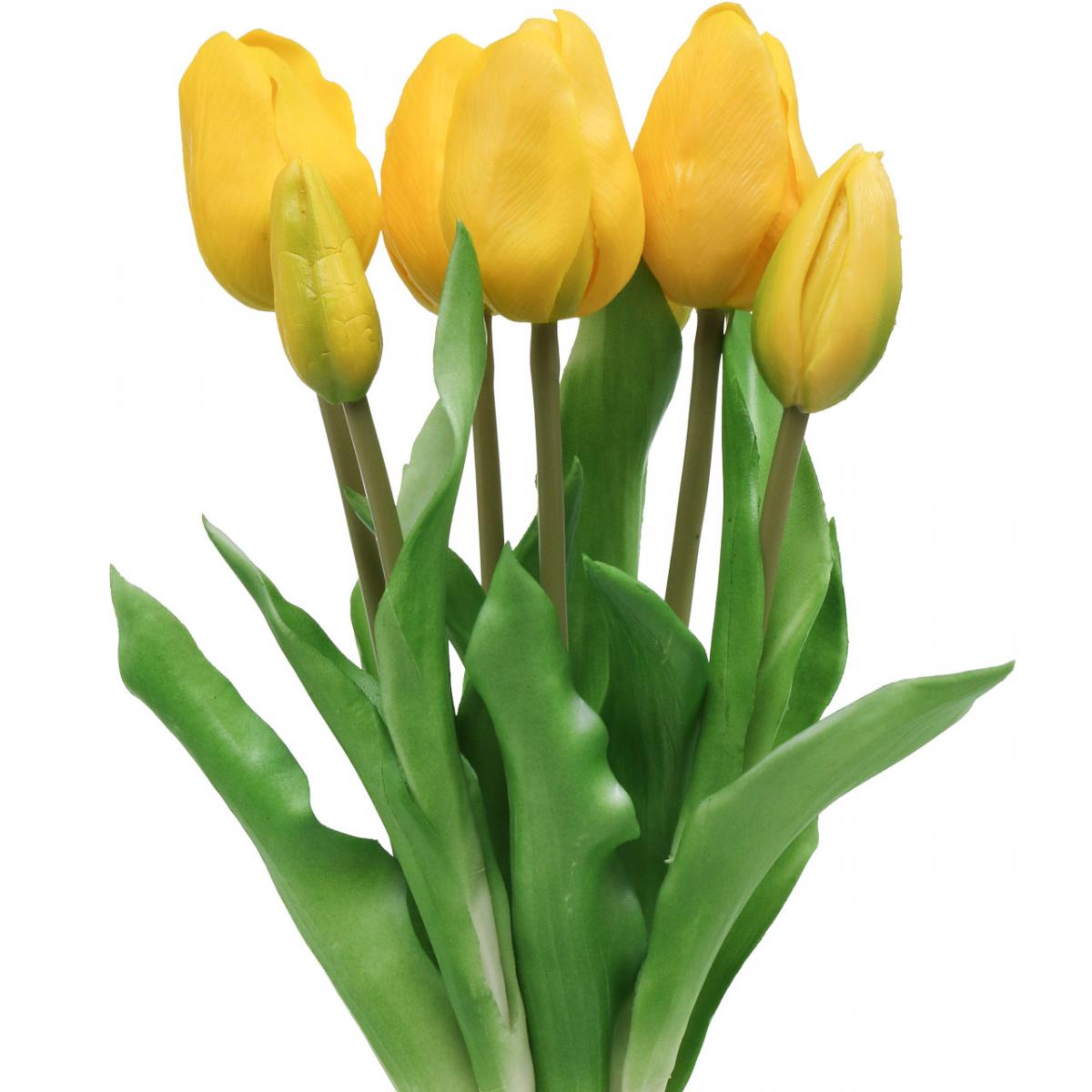 Floristik24.de Tulpe Kunstblume Gelb Strauß Touch Frühlingsdeko Real 38cm 7St-02301 à