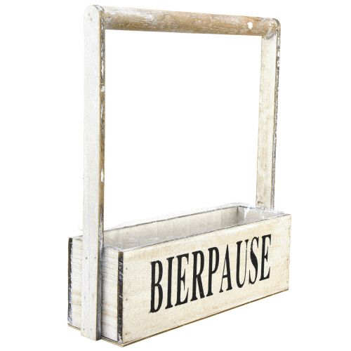 Pflanzkiste mit Henkel Vintage Kiste „Bierpause“ 30×9×10cm