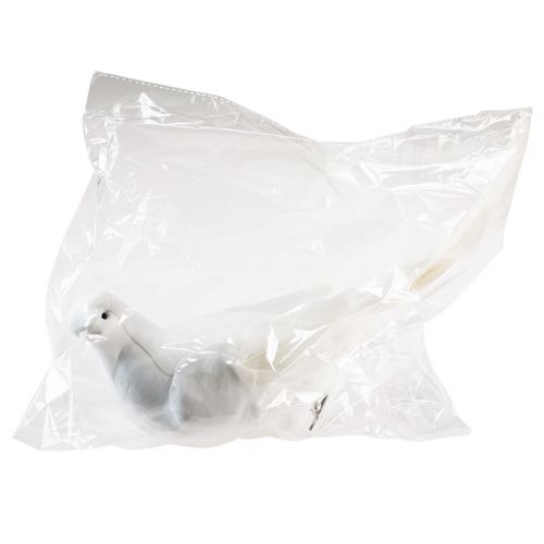 Floristik24 Hochzeitsdeko Taube Weiß Hochzeitstauben mit Clip 31,5cm