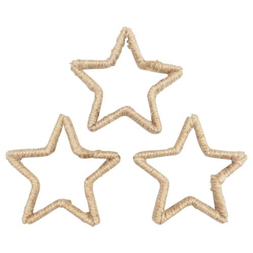 Floristik24 Adventsdeko Weihnachtsdeko Stern Dekostern Jute 13,5cm 6St