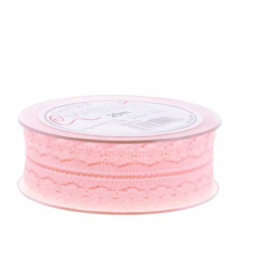 Floristik24 Spitzenband Deko Band Rosa 20m 3cm Geschenke verpacken