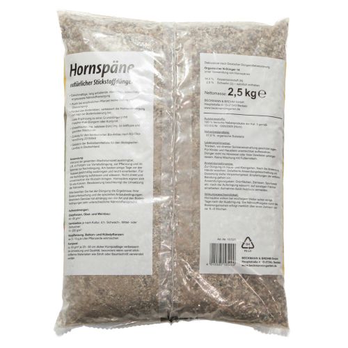 Artikel Beckmann Hornspäne 2,5kg Stickstoffdünger