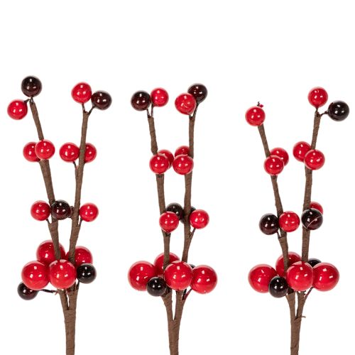 Artikel Künstlicher Zweig mit roten Beeren 15cm 6St