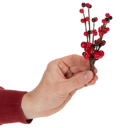 Artikel Künstlicher Zweig mit roten Beeren 15cm 6St