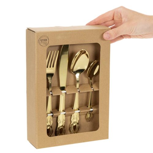 Artikel Besteck-Set Gold Tafelbesteck im Karton 16-teilig