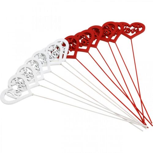 Artikel Blumenstecker Herz Rot Holz Dekostecker Love 7cm 12St
