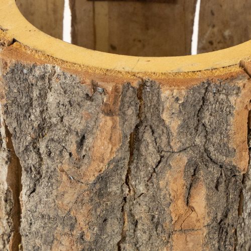 Artikel Blumentopf Holz Übertopf Rinde und Maus Edelrost H24cm