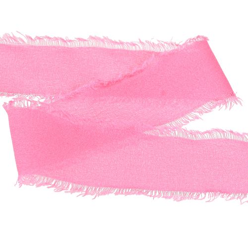 Artikel Chiffonband Pink Neon Stoffband mit Fransen 40mm 15m