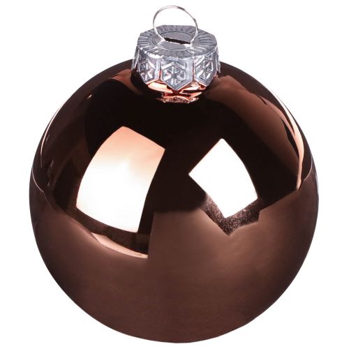 Artikel Christbaumkugeln Silber Apricot Glaskugeln Ø5cm 24 St