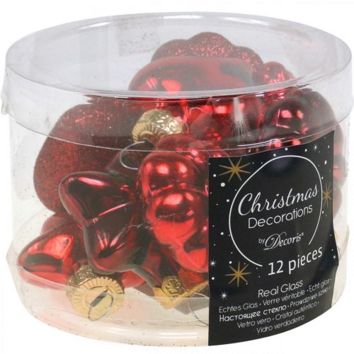 Floristik24 Christbaumschmuck Glas Weihnachtsbaumschmuck Rot 12St