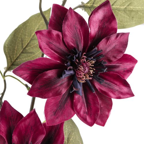 Artikel Clematis künstlich 3 Blüten Kunstblumen Bordeaux 81cm 2St