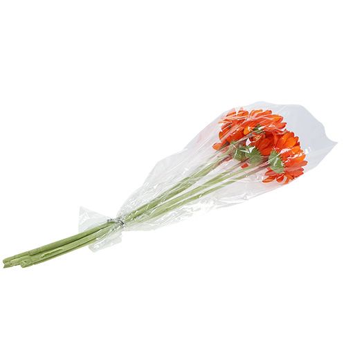 Floristik24 Deko Gerbera Orange Ø10cm L53cm 6St