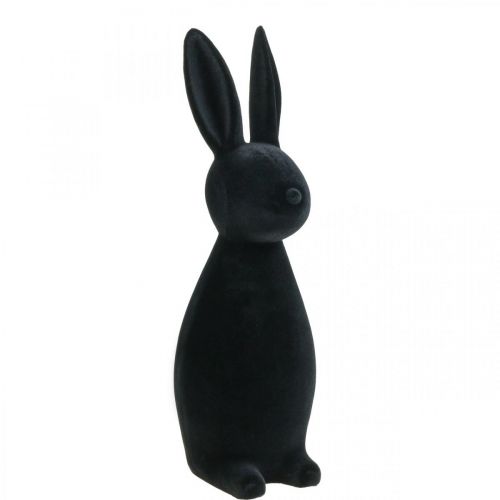 Floristik24 Deko Hase Schwarz Deko-Osterhase Beflockt H47cm