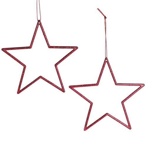 Floristik24 Deko Stern Rot Christbaumschmuck Glitter Ø12cm 12 St