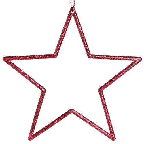 Artikel Deko Stern Rot Christbaumschmuck Glitter Ø12cm 12 St