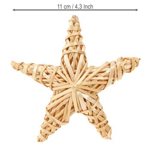 Artikel Deko Sterne 11cm Christbaumschmuck aus Rattan Natur 6er Set