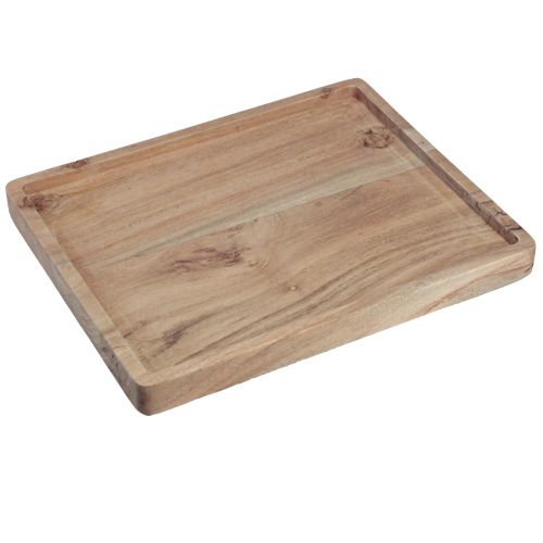 Floristik24 Deko Tablett Akazienholz Holztablett rechteckig Natur 30×25cm